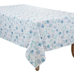 Saro Lifestyle Coastal Tablecloth With Seashell Design -Saro Lifestyle GUEST 541148a1 26c6 4439 8b1a 4224b2207798