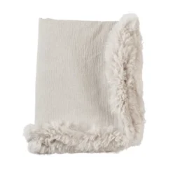 Saro Lifestyle Plush Lamb Fur Border Linen Throw Blanket -Saro Lifestyle GUEST 554fd8e1 4906 40f2 b25e 1efee1158084