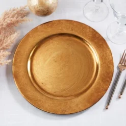 Saro Lifestyle Classic Antique Charger Plate (Set Of 4), 13"x13", Brown -Saro Lifestyle GUEST 565886fb 1647 4fd3 9ea2 f75f02550a05