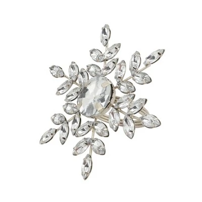 Saro Lifestyle Winter Glamour Beaded Snowflake Napkin Ring (Set Of 4) 7 Saro Lifestyle Winter Glamour Beaded Snowflake Napkin Ring (Set Of 4) - Image 7