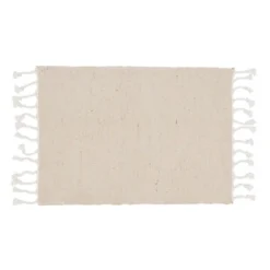 Saro Lifestyle Tasseled Cotton And Jute Placemats (Set Of 4), 14"x20", Beige -Saro Lifestyle GUEST 58b6d066 f45c 47dc 8c46 0a9795b357f9