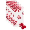Saro Lifestyle Peppermints Napkin (Set Of 4), 20", Red/White