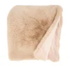 Saro Lifestyle Warm Embrace Faux Rabbit Fur Throw, 50"x60", Beige