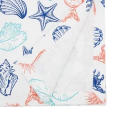 Saro Lifestyle Ocean Breeze Sea Shells Table Runner, 14"x72", Multicolored