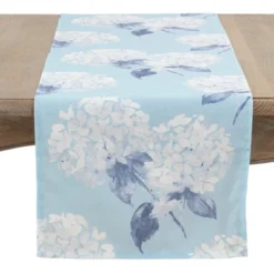 Saro Lifestyle Printed Table Runner With Hydrangea Design -Saro Lifestyle GUEST 5dc12a46 7454 4cb3 aada 111177e1030b