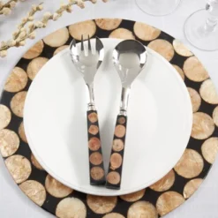 Saro Lifestyle Artisan Wood & Resin Salad Server Set Black -Saro Lifestyle GUEST 600f8d4b 1944 4f2b bbbb a0fce7f67c08