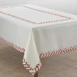 Saro Lifestyle Candy Cane Design Holiday Christmas Tablecloth -Saro Lifestyle GUEST 61678e57 b464 4e86 8a54 b5dc335cb734