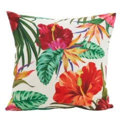 18"x18" Island Bloom Statement Poly Filled Throw Pillow - Saro Lifestyle -Saro Lifestyle GUEST 63cf9f7c 0c45 4d9e 8ae7 49361e063a0c