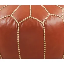 Saro Lifestyle Moroccan Pouf, 20"x20"x12" Round, Camel