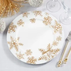 Saro Lifestyle Christmas Snowflake Charger Plate (Set Of 4) -Saro Lifestyle GUEST 660db5f7 f06d 43a8 aede bba76cbc5cc2