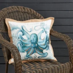 Saro Lifestyle Vibrant Outdoor Octopus Poly Filled Pillow, 18"x18", Blue 6 Saro Lifestyle Vibrant Outdoor Octopus Poly Filled Pillow, 18"x18", Blue -Saro Lifestyle GUEST 670bfcaa f24e 4fc2 8622 542cef6447ed