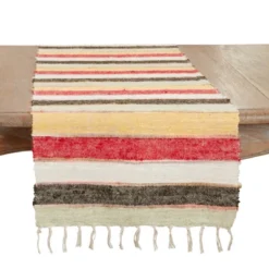 Saro Lifestyle Colorful Delight Striped Table Runner, Multicolored, 16"x72" -Saro Lifestyle GUEST 67729813 3522 4565 8d04 aa0b13926f43