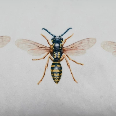 12"x20" Bees Poly Filled Throw Pillow White - SARO 2 12"x20" Bees Poly Filled Throw Pillow White - SARO - Image 2