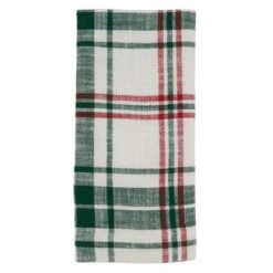Saro Lifestyle Plaid Napkin, 20" Square, White/Green (Set Of 4) -Saro Lifestyle GUEST 691e204e a349 4340 ba6d 4079d57343bf