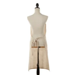Saro Lifestyle Everyday Essential Linen Blend Apron, 27"x35", Beige