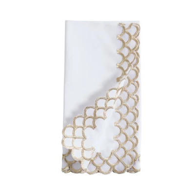 Saro Lifestyle Scalloped Edge Napkin (Set Of 4) 1 Saro Lifestyle Scalloped Edge Napkin (Set Of 4)