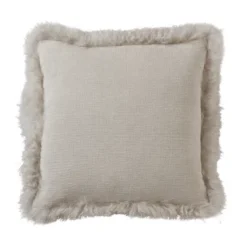 Saro Lifestyle Luxurious Linen Poly Filled Throw Pillow With Plush Lamb Fur Border 7 Saro Lifestyle Luxurious Linen Poly Filled Throw Pillow With Plush Lamb Fur Border -Saro Lifestyle GUEST 6ad12e6e 9a02 454d aac2 54fd10424767