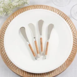 Saro Lifestyle Artisan Cork-Handled Spreader Set, Beige -Saro Lifestyle GUEST 6b063611 4b7a 471f b13e 2fd1d6c10eda