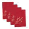Saro Lifestyle Merry & Bright Holiday Napkin (Set Of 4), 20", Red