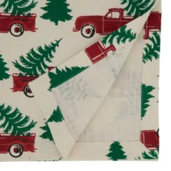Saro Lifestyle Cotton Table Runner With Christmas Truck Design