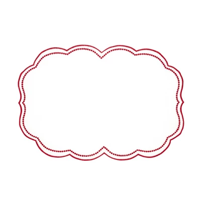 Saro Lifestyle Embroidered Polka Dot Placemat W/ Scallop Edge (Set Of 4) 6 Saro Lifestyle Embroidered Polka Dot Placemat W/ Scallop Edge (Set Of 4) - Image 6