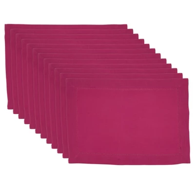 Saro Lifestyle Rochester Collection Placemat With Hemstitched Border (Set Of 12), 14"x20", Pink 2 Saro Lifestyle Rochester Collection Placemat With Hemstitched Border (Set Of 12), 14"x20", Pink - Image 2