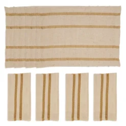 Saro Lifestyle Classic Stripe Placemat And Napkin Set