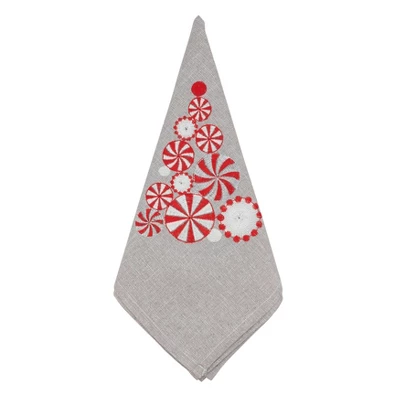 Saro Lifestyle Holiday Table Napkins With Peppermint Christmas Tree Design (Set Of 4) 4 Saro Lifestyle Holiday Table Napkins With Peppermint Christmas Tree Design (Set Of 4) - Image 4