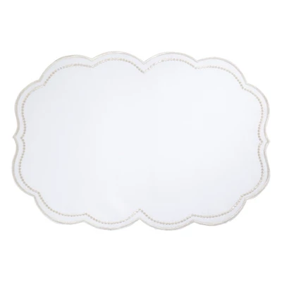 Saro Lifestyle Embroidered Polka Dot Placemat W/ Scallop Edge (Set Of 4) 3 Saro Lifestyle Embroidered Polka Dot Placemat W/ Scallop Edge (Set Of 4) - Image 3