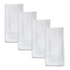 Saro Lifestyle Satin-Trimmed Damask Napkin (Set Of 4), 20"x20", White