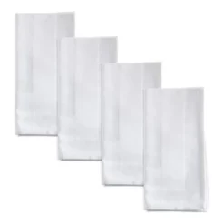 Saro Lifestyle Satin-Trimmed Damask Napkin (Set Of 4), 20"x20", White