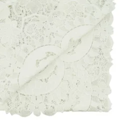 Saro Lifestyle Lace Design Elegant Table Runner, White, 15" X 66"
