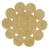 Saro Lifestyle Round Table Mats With Jute Design (Set Of 4), Beige