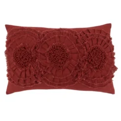 Saro Lifestyle Floral Applique Decorative Pillow Cover -Saro Lifestyle GUEST 778443b8 74c4 4556 90ee 9e1f13f8a58a