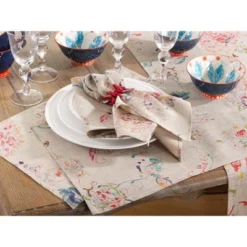 Saro Lifestyle Printed Floral Design Placemat (Set Of 4)