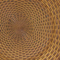 Saro Lifestyle Natural Look Faux Rattan Charger Plate (Set Of 4), 13"x13", Brown -Saro Lifestyle GUEST 79603dde f304 486c 8814 02b77265eabb