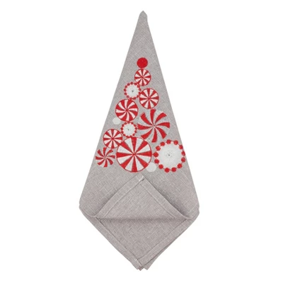 Saro Lifestyle Holiday Table Napkins With Peppermint Christmas Tree Design (Set Of 4) 1 Saro Lifestyle Holiday Table Napkins With Peppermint Christmas Tree Design (Set Of 4)