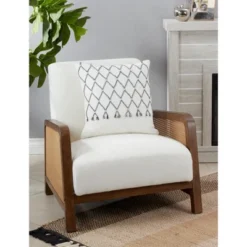 Saro Lifestyle Down-Filled Cord Appliqué Design Throw Pillow