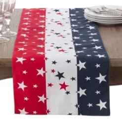 Saro Lifestyle Cotton Table Runner With Star Spangled Design -Saro Lifestyle GUEST 7b2d77a8 f44b 4467 bb22 2a6d904c6c20