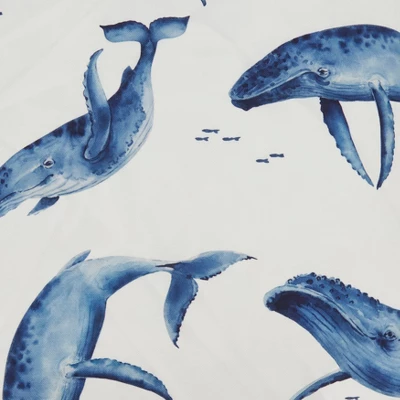 Saro Lifestyle Playful Whales Outdoor Pillow With Poly Fill, 18"x18", Off-White 2 Saro Lifestyle Playful Whales Outdoor Pillow With Poly Fill, 18"x18", Off-White - Image 2