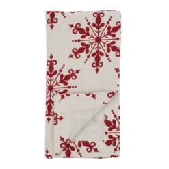 Saro Lifestyle Snowflake Napkin, 20" Square, Red (Set Of 4)