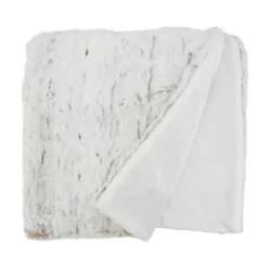 50"x60" Soft Serenity Faux Fur Throw Blanket Natural - Saro Lifestyle -Saro Lifestyle GUEST 7fc31a18 03f4 41d2 a23c 9b165d389fe8
