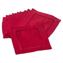 Hemstitched Cocktail Napkins (Set Of 12) -Saro Lifestyle GUEST 83553cf2 0484 4c95 a191 5aaa7b2f7393