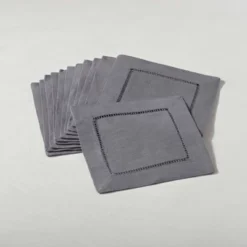 Saro Lifestyle Hemstitch Cocktail Napkin (Set Of 12) -Saro Lifestyle GUEST 84e09ff3 f8e0 41f6 8227 b4c7d849f1b8
