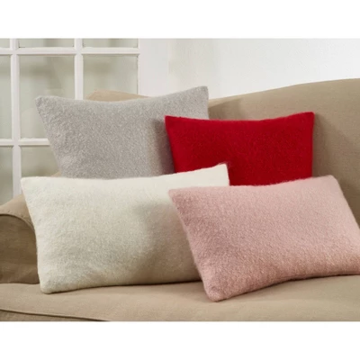 Faux Mohair Poly Filled Throw Pillow - Saro Lifestyle 2 Faux Mohair Poly Filled Throw Pillow - Saro Lifestyle - Image 2