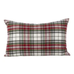 12"x20" Oversize Hensel Plaid Down Filled Lumbar Throw Pillow - Saro Lifestyle