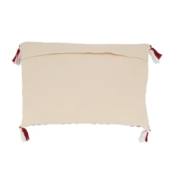 Saro Lifestyle Tasseled Plaid Outdoor Down Filled Throw Pillow