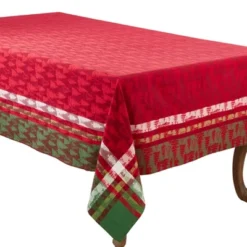 Saro Lifestyle Classic Plaid Christmas Tree Design Holiday Cotton Table Topper Tablecloth -Saro Lifestyle GUEST 898a7a02 e28d 4ae1 84c9 4fae1d43f669