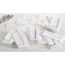 Saro Lifestyle Embroidered Dinner Napkins (Set Of 4)