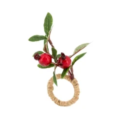 Saro Lifestyle Cherry Harvest Napkin Ring (Set Of 4), Red 5 Saro Lifestyle Cherry Harvest Napkin Ring (Set Of 4), Red -Saro Lifestyle GUEST 8b972073 9f29 4830 a57f 37c4b1247551